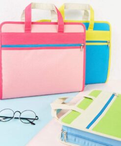 Portable 13 Pockets Expandable File Folders Canvas A4 Size Assorted Label Colors Business Accordion Document File Paperwork Organizer Storage, Zipper Closure Handles Pink 10 51xMljB725L