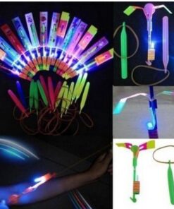 Habelyi 25PCS Amazing Led Light Arrow Flying Toy for Kids Party Fun Gift Elastic Slingshot Flying Copters Birthdays Day Summer Outdoor Game