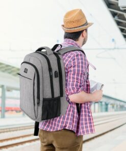 Matein Travel Laptop Backpack, Business Anti Theft Slim Durable Laptops Backpack with USB Charging Port, Water Resistant College School Computer Bag Gifts for Men & Women Fits 15.6 Inch Notebook, Grey Austere Grey 44 51xhJciVhfL 1