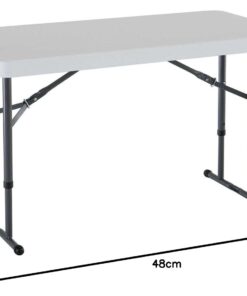 LIFETIME 80160 Commercial Height Adjustable Folding Utility Table, 4 Feet, White Granite 43 51xkaWfdVPL