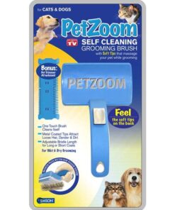 PetZoom Self Cleaning Grooming Brush with Bonus Pet Trimmer 17 51xq40FduDL
