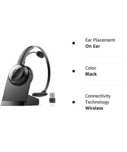 BRAMMAR Wireless Headset for Computer, Bluetooth Headset with Noise Cancelling Microphone for PC, 35H Lightweight USB Headset with Mute Button, Suitable for Remote Working/Call Center/Online Class 33 51xx uGVxpL