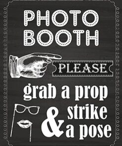 Photo Booth Prop Sign Printed on 65 Lb Card Stock White