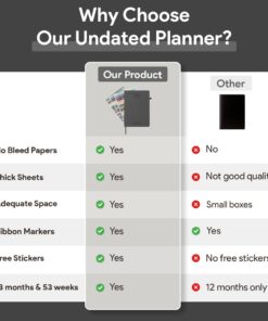 Little More Undated Planner Weekly and Monthly for Productivity - Goals Planner, Adhd Planner, To Do List Notebook - A5 (5.5”x8.5") Weekly Monthly Planner Undated with Stickers - Black A5 - Undated Weekly & Monthly 11 51yP2c twOL