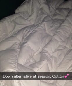 SUPERIOR Brushed Microfiber Solid Comforter, Down Alternative Bedding, Reversible, Medium Weight, Fluffy, Decorative, Duvet Insert, Oversized Blanket, Box Quilt Design, Queen, White 51 51yPouYVzjL