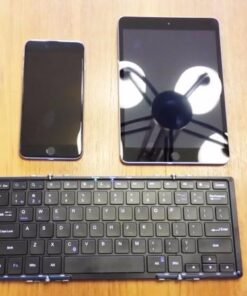 Plugable Foldable Bluetooth Keyboard Compatible with iPad, iPhones, Android, and Windows, Full-Size Multi-Device Keyboard, Wireless and Portable with Included Stand for iPad/iPhone (11.5 inches) 48 51yWcen4qwL