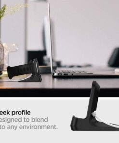 Spigen S350 Designed for Apple Watch Charger Stand Apple Watch Ultra 2/Apple Watch Ultra, Series 9/8/SE2/7/6/SE/5/4/3/2/1 49/45/44/42/41/40/38mm Durable TPU with Non-Slip Stable Base - Black 45 51yZHGzfXNL