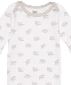 Luvable Friends Baby Girls' Cotton Gowns 0-6 Months Elephant 12 51yf7 qsaZL