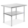 GRIDMANN Stainless Steel Work Table 36 x 24 Inches, NSF Commercial Kitchen Prep Table with Under Shelf for Restaurant and Home 36 in Long x 24 in Deep