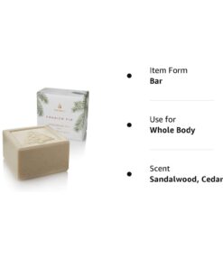 Thymes Frasier Fir Bar Soap - Pine Tree Scented Hand and Body Soap (5.5 oz) 12 51yjr1zVPmL
