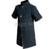 Nasir Ali Thick Black Color Viking Gambeson Medieval Padded Collar Short Sleeves Armor 8 51ylTSl2GIL