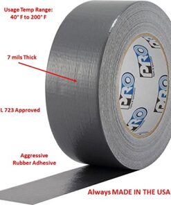 Alternative view of ProTapes Pro Duct 100 PE-Coated Cloth Economy Duct Tape, 60 yds Length x 2" Width, Black (Pack of 1) 2" x 60 yds