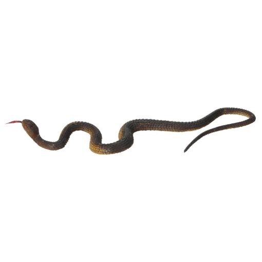 Goolsky Simulation Black Rubber Snake Fake Snake Garden Props Tricky Funny Toy (Brown)