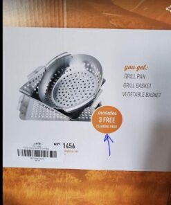 Grill Basket - Yukon Glory™ 3-Piece Mini Grilling Basket Set - Stainless Steel Perforated Grill Baskets for Grilling Veggies Seafood and Meats Includes Grill Pan - Square Basket and Circular Basket 30 51yvQNkaNzL