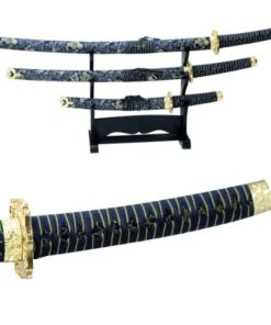 Alternative view of BladesUSA Jl-021Bl4 Katana Samurai Sword Set, 3-Piece with Scabbard and Display Stand, 40-Inch Overall Katana