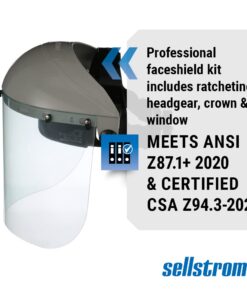 Sellstrom Advantage Series Face Shield - Clear Window with Standard Binding - Comfortable Ratcheting Headgear, ANSI Z87.1+ (S30120) 1 Count (Pack of 1) 19 51z7Tt9UyOL