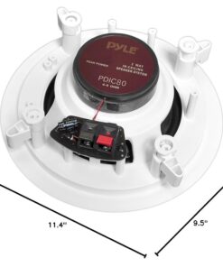 Pyle 8” Ceiling Wall Mount-Pair Of 2-Way Midbass Woofer Speaker Directable 1” Titanium Dome Tweeter Flush Design W/ 55Hz-22kHz Frequency Response & 300 Watts Peak Easy Installation- Pyle PDIC80,White Speakers 28 51zC8O7dpGL