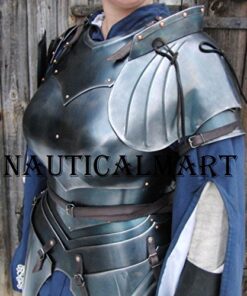 NauticalMart Medieval Female Fantasy Dark Knight Armor Cuiasss Breastplate w/ Pauldrons 18GA Steel Half Body Costume Lady Plate Armor Suit 7 51zKX5gdxtL