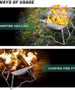 Quick Grill Medium: Original Folding Charcoal BBQ Grill Made from Stainless Steel/Carrying Bag for Backpacking Included / 27 51zfb24vcnL