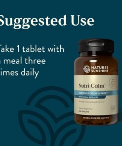 Nature's Sunshine Nutri-Calm - Herbal Stress Relief Supplement, Natural Relief for Adults, Happy Pills for Stress, Sleep & Mood Support, Mood Boost - 100 Tablets 100 Count (Pack of 1) 14 51zh30eN5cL
