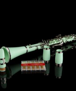 Glory GLY-CLAGN Professional Ebonite Bb Clarinet with 10 Reeds, Stand, Hard Case, Cleaning Cloth, Cork Grease, Mouthpiece Brush and Pad Brush,Green Green 15 51zo5wB1QOL