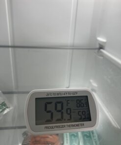 Waterproof Refrigerator Fridge Thermometer, Digital Freezer Room Thermometer, Max/Min Record Function Large LCD Screen and Magnetic Back for Kitchen, Home, Restaurants (2 Pack) 2 23 51zxZXBFFuL