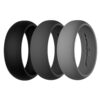 Swagmat Silicone Wedding Ring for Men and Women - 7 Packs 3 Packs and Singles - Black, Grays and Blue Rubber Wedding Bands for Men - 8.7 millimeters Wide 3 Pack - Boulder Gray, Emperor Gray, Mineshaft Black 9.5 (19.4mm) 37 61 0oOyqicL