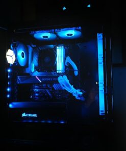 Corsair CORSAIR Crystal 570X RGB Mid-Tower Case, 3 RGB Fans, Tempered Glass - Mirror Black (CC-9011126-WW) 80 61 1GmKcUL