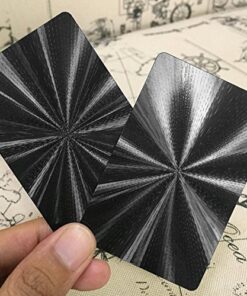 EMFK 54pcs/Pack Fashion Gold Foil Poker Novelty Collection Waterproof PVC Plastic Color:Black 21 61 29i9ZTUL