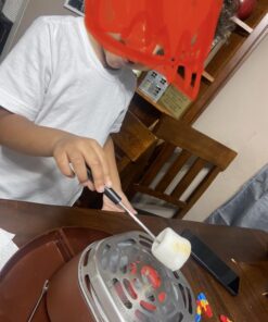 Nostalgia Tabletop Indoor Electric S'mores Maker - Smores Kit With Marshmallow Roasting Sticks and 4 Trays for Graham Crackers, Chocolate, and Marshmallows - Movie Night Supplies - Brown S'mores Maker Brown 31 61 3nl429YL