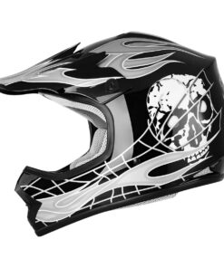 Alternative view of XFMT DOT Youth Kids Motocross Offroad Street Dirt Bike Helmet Goggles Gloves ATV Mx Helmet … Black Skull Large