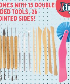 Sculpt Pro Pottery Tool Starter Kit - 15-Piece 26-Tool Beginner's Clay Ceramics Modeling Carving Sculpting Set -Arts and Crafts School Project, w Carrying Case, Birthday Gift for Kids 1 32 61 6sFXM4kL