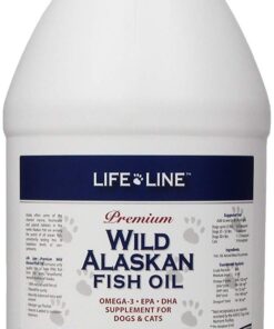 Life Line Pet Nutrition Wild Alaskan Fish Oil Omega-3 Supplement for Skin & Coat – Supports Brain, Eye & Heart Health in Dogs & Cats, 128oz 28 61 6xG6FL 1