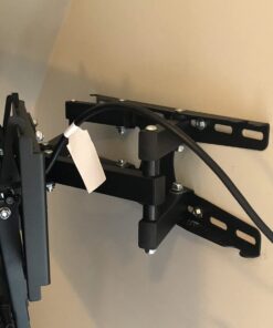 Mount-It! Articulating TV Wall Mount Corner Bracket, VESA 400 x 400 Compatible, Stable Dual Arm Full Motion, Swivel, Tilt Fits 32, 37, 40, 42, 47, 50 Inch TVs, 115 Lbs Capacity with HDMI Cable Black 46 61 74vjBC2L