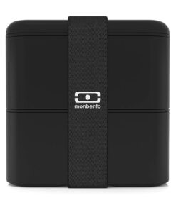 Alternative view of monbento - Large Bento Box MB Square Onyx with Compartments - Leakproof Lunch Box for Work or Meal Prep - BPA Free - Food Grade Safe - Black Black Onyx