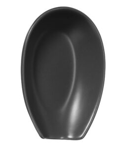 OGGI Spooner Ceramic Spoon Rest- Spoon Rest for Stove Top, Spoon Holder for Countertop, Kitchen Decor for Counter, Coffee Bar Accessories, Black 26 61 AuJXxFuS