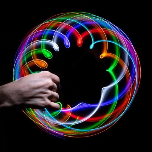 GloFX 6-LED Rave Toy Orbit: Light Rainbow Spinning Lightshow Orbital Toy Super Bright EDM Festivals 6 LED - Multicolor