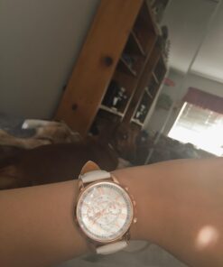 Top Plaza Fashion Women's Analog Watch, PU Leather Band Rose Gold Tone - White White Watch 34 61 D9cCN66L