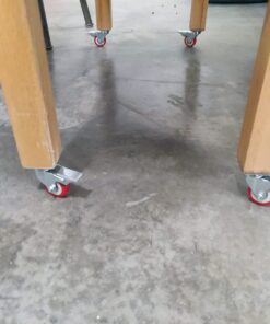 Online Best Service 4 Pack Caster Wheels Swivel Plate On Red Polyurethane Wheels (2 inch with Brake) 2 inch with Brake 27 61 EnYKmCkL