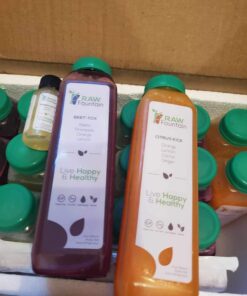 3 Day Juice Cleanse by Raw Fountain, All Natural Raw Detox Cleanse, Weight Management Program, Cold Pressed Fruit and Vegetable Juices, Tasty and Energizing, 18 Bottles 12oz, 3 Ginger Shots 3 Day Cleanse 48 61 GilpF3CL