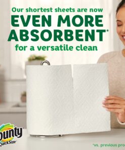 Bounty Quick-Size Paper Towels, White, 16 Family Rolls = 40 Regular Rolls 2 Count (Pack of 8) 30 61 JxijgOdL