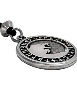 Pewter Odin's Wolves Norse Rune Wolf Pendant 7 61 L1j19riL