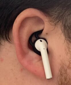 EarBuddyz 2.0 Ear Hooks and Covers Accessories Compatible with Apple AirPods 1 & 2 or EarPods Headphones/Earphones/Earbuds (3 Pairs) (Black) Black 46 61 LfmclesL
