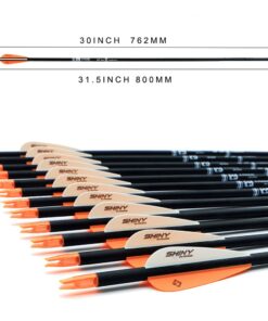 TIGER ARCHERY 30Inch Carbon Arrow Practice Hunting Arrows with Removable Tips for Compound & Recurve Bow(Pack of 12) Orange White 20 61 O27wf12L