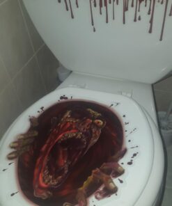 Amscan Halloween Zombie Scream Dripping Blood Toilet Topper Scene Setter Decoration Grabber Vinyl Cover 1 19 61 RnoOPtL