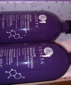 Luseta Purple Shampoo and Conditioner Set for Blonde, Gray - Color Treated Hair - Sulfate Free Paraben Free - Infused with Cocos Nucifera Oil for Curly and Damaged Hair - 2x16.9oz 16.9 Fl Oz (Pack of 2) 43 61 SC0NdSoL