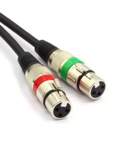 SiYear 10FT 6.35mm (1/4inch) TRS Male Plug to Dual XLR Female Microphone Stereo Unbalanced Audio Converter Adapter Y Splitte Cable Cord (3M 6.35-2XLRF-3M 7 61 SclzWhL