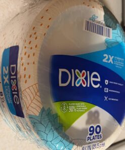 Dixie Paper Plates, 8 1/2 inch, Dinner Size Printed Disposable Plate, 90 Count Multicolor 32 61 SzlOU8JL