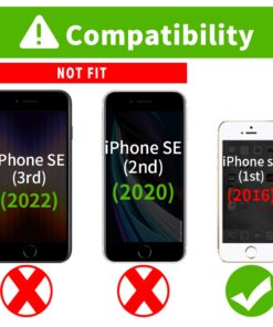 Alternative view of FYY Designed for iPhone SE Case 2016 (1st Generation) / iPhone 5 Case/iPhone 5s Case, Luxury PU Leather Wallet Phone with Card Holder Protective Shockproof Kickstand Case Cover Gold A-Gold