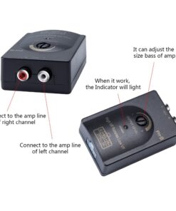 Mr. Ho Auto Car RCA High to Low 2-Channel Line Output Converter with Adjustable Subwoofer Level for Car Amplifier – Black 6 61 TabsSCL